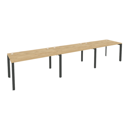 Рабочая станция на П-образном м/к Onix O.MP-RS-3.3.8 4140x800x750 (Тиквуд Светлый/Черный металл)