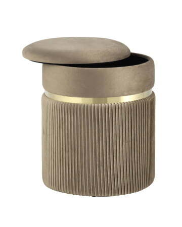 Пуф Миранда с ящиком велюр бежевый (Пуф Миранда бежевый)