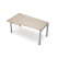 6М.623 Стол криволинейный, правый (1400x900x750) (Шамони светлый/Алюминий матовый)