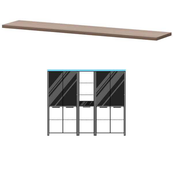 Топ Акцент КТ-75.38 2180x441x38 (Темный шимо)