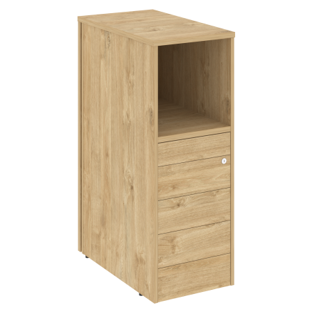 Тумба 5 ящиков TIP-ON завершающая, левая Onix O.R-TV-5TIPL 436x767x1185 (Тиквуд Светлый)