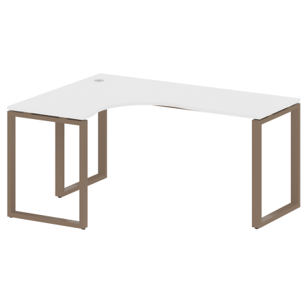 Стол криволинейный левый Metal System Style БО.СА-4 Л 1600x1200x750 (Белый/Мокко металл)