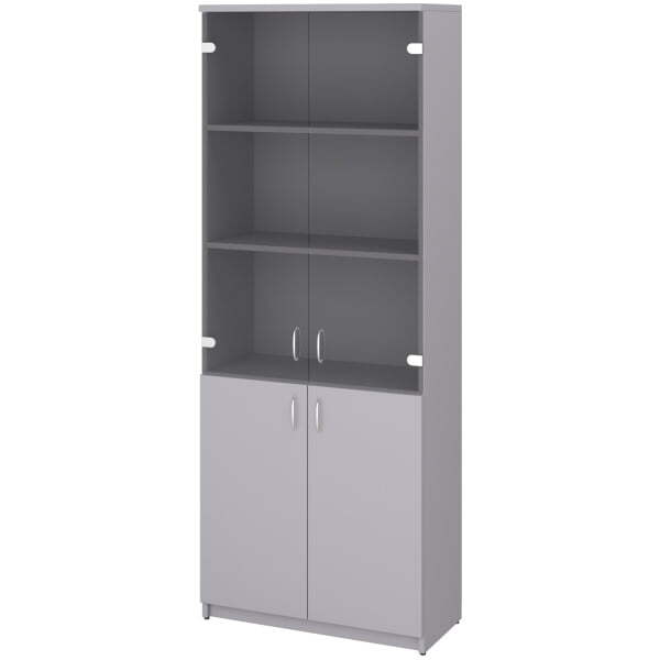 Шкаф закрытый со стеклом Этюд 2659 768x370x1994 (Серый)