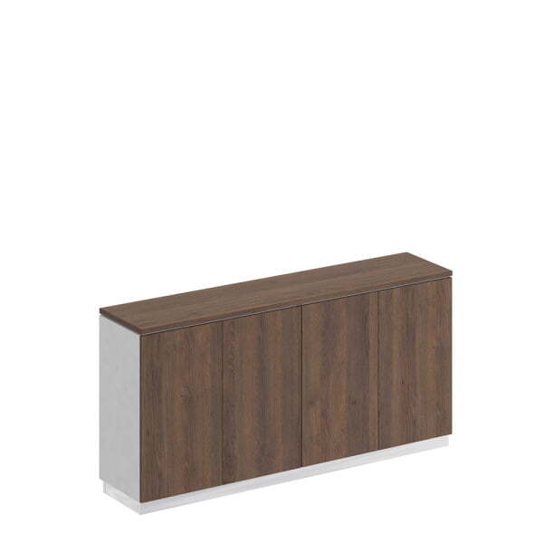 Шкаф для документов закрытый низкий City СИ 323 1800x400x881 (Дуб гладстоун / Белый премиум / Белый премиум)