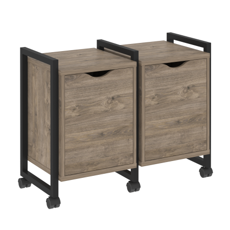 Тумба на колесных опорах наборная VR.L-TN-2.K 970x460x767 (Тиквуд Темный/Черный металл)