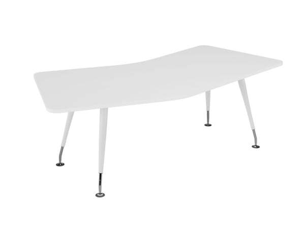 Стол руководителя изогнутый Emporio Premium EMP121 2328x1192x750 (Белый глянецСерый)