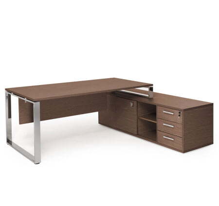 EXE Стол для руководителя L229 (Орех/Хром металл)