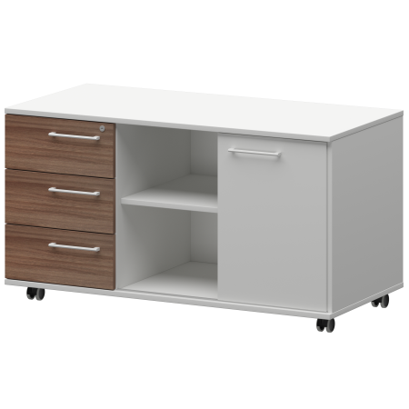 Креденция левая Кортез KZT-62L 1200x568x648 (Темный шимо/Белый)