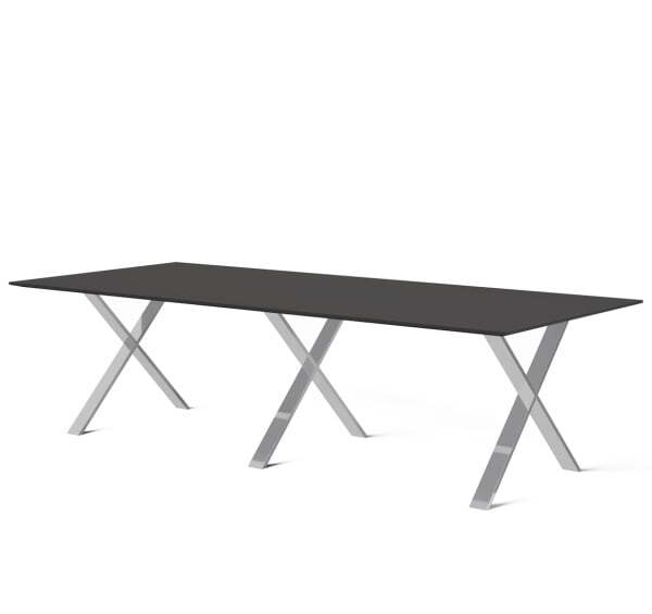 Стол для переговоров модульный 3200х1200х750 (Черный/Хром металл)