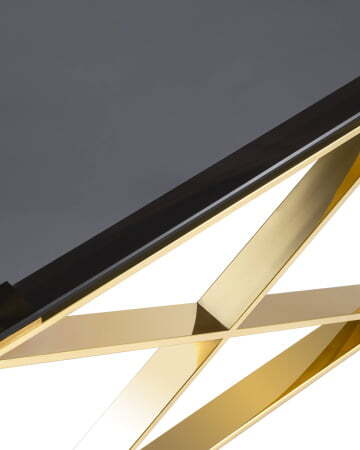 Журнальный стол 120*60 КРОСС золото стекло smoke (Журнальный стол Кросс золотой)