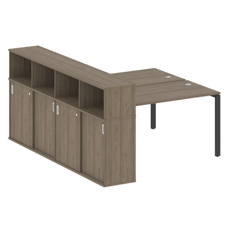 Рабочая станция с опорным шкафом-купе Metal System Style БП.РС-СШК-4.3 1910x2332x1098 (Вяз/Антрацит металл)