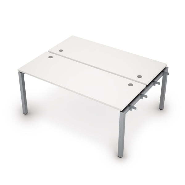 6МБН.5264 Бенч-система на 2 рабочих места, начальный модуль (1600x1235x750) (Белый/Алюминий матовый)