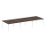 Рабочая станция на 6 рабочих места на А-образном м/к Metal System Style БА.СМ-6.3 4200x1475x750 (Дуб наварра/Серый металл)