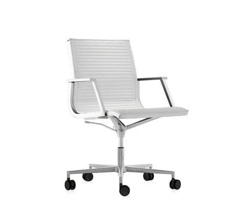 NULITE/B Кресло опоры хром колёса черные (Белый)