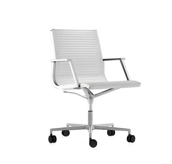 NULITE/B Кресло опоры хром колёса черные (Белый)