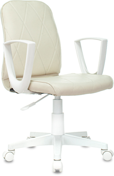 Кресло CH-W327 слоновая кость OR-10 эко.кожа крестов. пластик пластик белый (Слоновая кость)