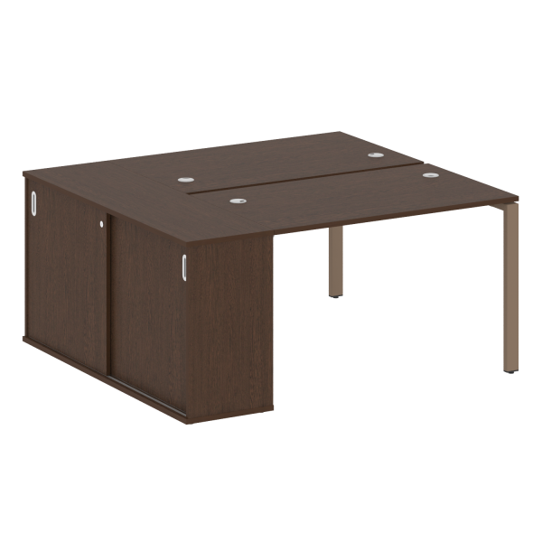 Рабочая станция с опорным шкафом-купе Metal System Style БП.РС-СШК-1.2 1610x1475x750 (Венге Цаво/Мокко металл)