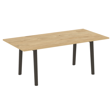 Стол переговорный на деревянных опорах Onix Wood Direct OW.PRG-19 1980x980x750 (Тиквуд Светлый/Дуб Темный)