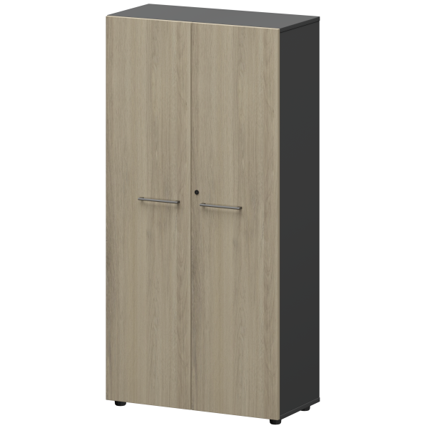 Шкаф высокий закрытый Кортез СМШ48F 792x380x1595 (Кронберг/Графит)