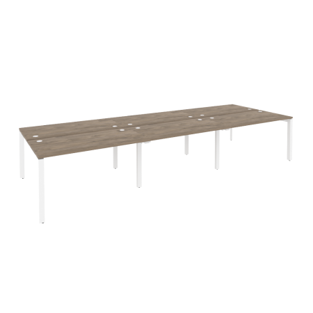 Рабочая станция на П-образном м/к Onix O.MP-D.RS-6.3.7 4140x1475x750 (Тиквуд Темный/Белый Металл)