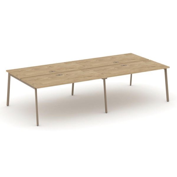 Рабочая станция 4 места ES.D.RS-4.4-LP (3160х1500х750) (Тиквуд Светлый/Металл Латте)