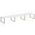 Переговорный стол 3 столешницы Metal System Style БО.ПРГ-3.5 5400x1235x750 (Дуб Наварра/Серый металл)