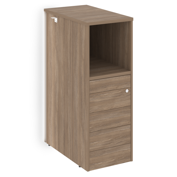 Тумба с подсветкой 5 ящиков TIP-ON завершающая, правая Onix O.R-TV-5TIP.SR 436x767x1185 (Дуб Аризона)