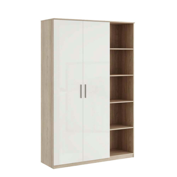 Гардероб с секцией, глянец AST33951521 (Вяз/белый)