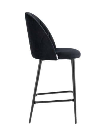Стул полубарный Логан велюр черный (Стул полубарный Логан черный)