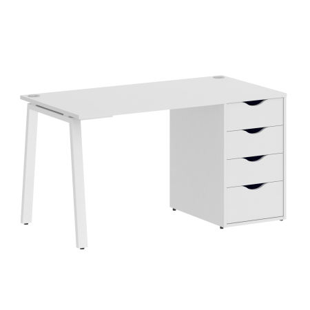 Стол письменный VR.SP-3-138.4.A 1380x720x750 (Белый/Белый Металл)