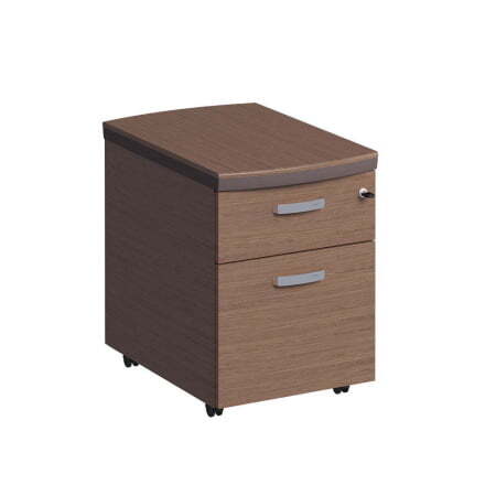 Тумба выкатная 2-ящ. (один ящик картотека) дерево ISixty PR33S 420x640x580 (Кожа коричневая)