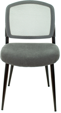 Стул для кухни KF-8_2 комплект 2шт сетка/ткань серый металл черный на ножках (KF-8/GREY_2) (Серый)