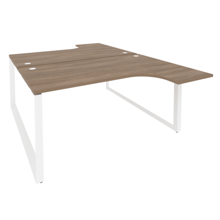 Рабочая станция на О-образном м/к Onix O.MO-D.SA-4 1580x2395x750 (Дуб Аризона/Белый Металл)