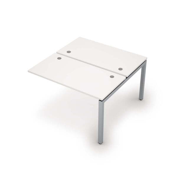 6МБК.5268 Бенч-система на 2 рабочих места, конечный модуль (1200x1235x750) (Белый/Алюминий матовый)