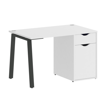 Стол письменный VR.SP-3-118.1.A 1180x720x750 (Белый Бриллиант/Антрацит Металл)