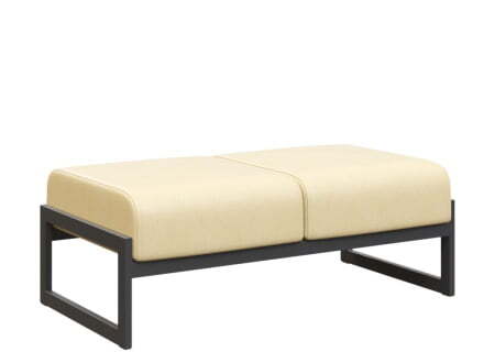 Банкетка двухместная MD.B2  (1255х700х700) (Oregon Бежевый арт.11/Чёрный металл)