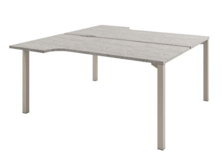 Стол-тандем на металлокаркасе Solution D-62 1600x1792x750 (Бетон/КашемирБежевый)