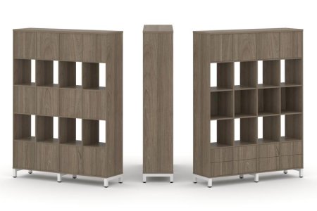 Набор стеллажа 1 сторонний, 5 ярусов SN.NS-541 (1488х400х1982) (Вяз Благородный/Металл Белый)