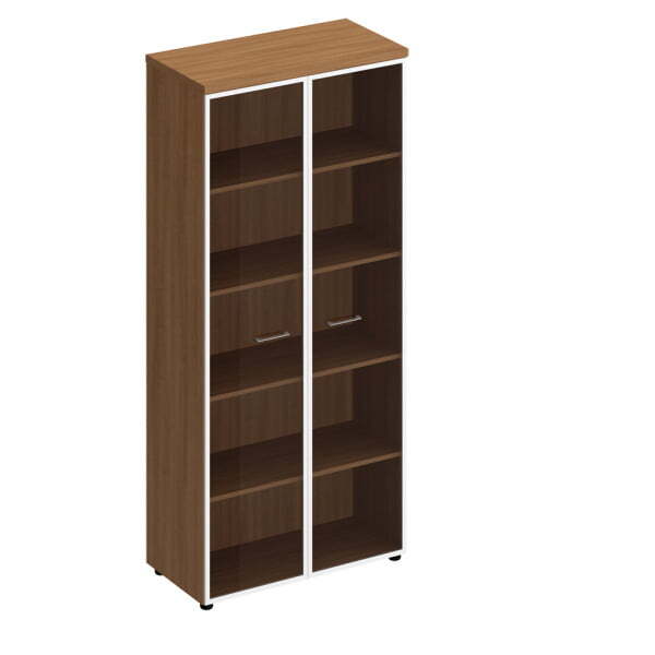 Шкаф для документов со стеклянными прозрачными дверьми в рамке Патриот ПТ 780 900x460x1970 (Вишня скандинавская)