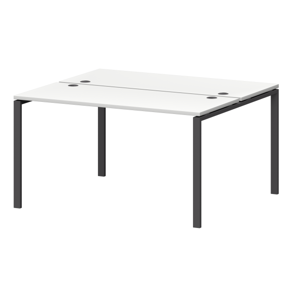 Бенч двойной на металлокаркасе Смарт СМС2-П-12К.120.Пр25 1200x1236x750 (Белый/Антрацит)