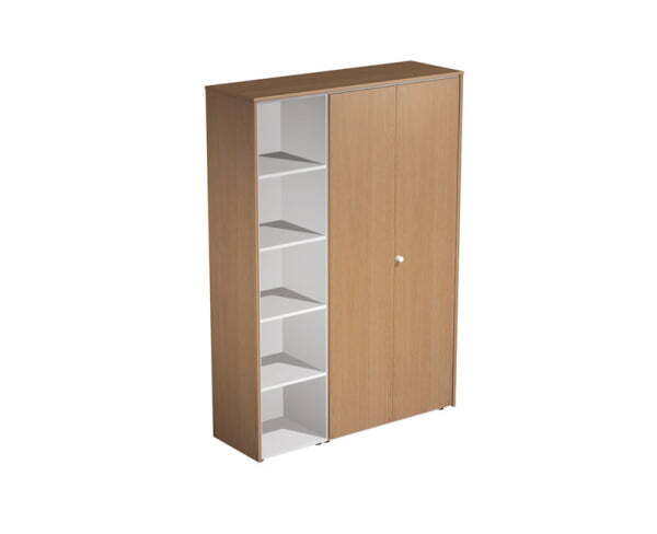 Шкаф комбинированный 3-х секционный Profiquadro КВ 351 БВ 1390x460x1990 (Белый премиум / Вишня скандинавская)