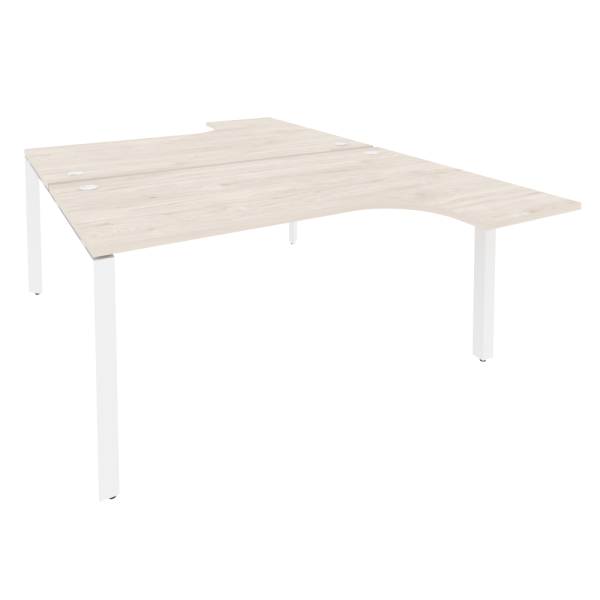 Рабочая станция на П-образном м/к Onix O.MP-D.SA-4 1580x2395x750 (Денвер Светлый/Белый Металл)