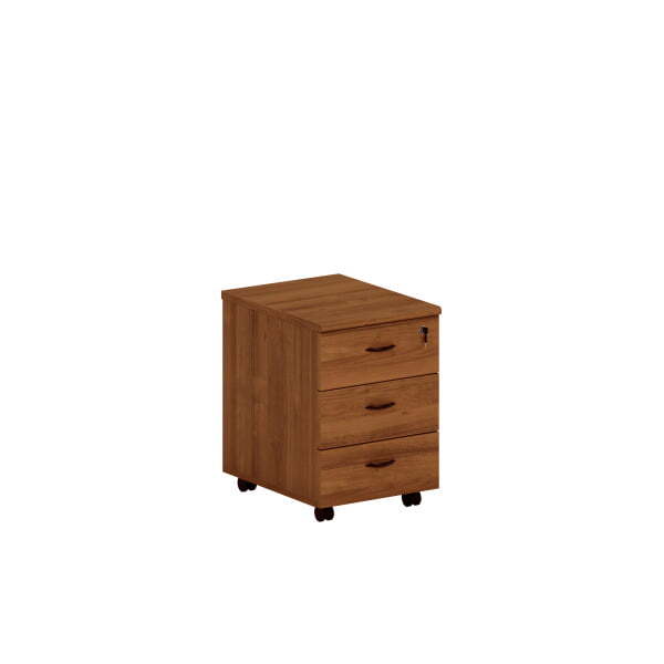 Тумба выкатная 3-ящичная (c доводчиками) с центральным замком Престиж ТЖ 214 420x540x590 (Темный орех)