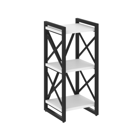 Стеллаж на регулируемых опорах-3 полки VR.L-MST.O-3.4 400x400x910 (Белый Бриллиант/Черный металл)