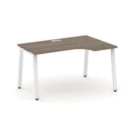 Стол рабочий эргономичный SN-6A.SPA-001(R) (1380х600/980х750) (Вяз Благородный/Металл Белый)