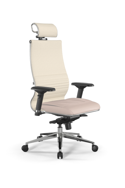 Кресло для руководителя Метта Samurai L2-8D - Infinity /Kc04/Wm06/D04P/H2cL-3D(M06.B32.G11.W03) (Молочный)