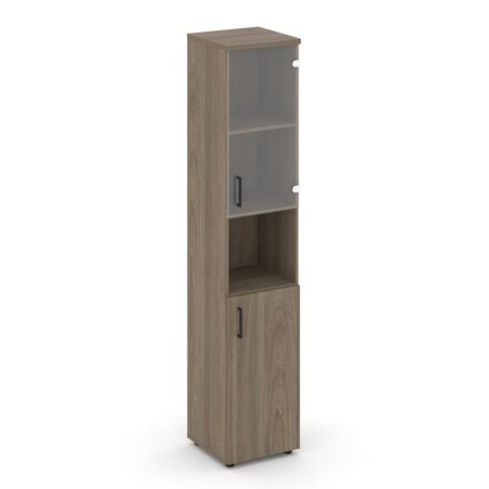 Шкаф высокий узкий SN.STU-105(R) (400х400х1982) (Вяз Благородный/Прозрачный)