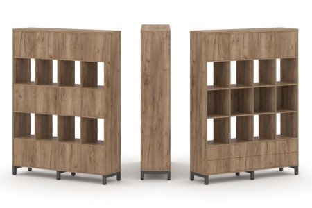 Набор стеллажа 1 сторонний, 5 ярусов SN.NS-541 (1488х400х1982) (Дуб Табак/Металл Антрацит)