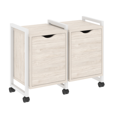 Тумба на колесных опорах наборная VR.L-TN-2.K 970x460x767 (Денвер Светлый/Белый металл)