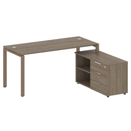 Рабочая станция с опорной тумбой правая Metal System Style БП.РС-СТС-2.4 Пр 1700x1520x750 (Вяз/Мокко металл)